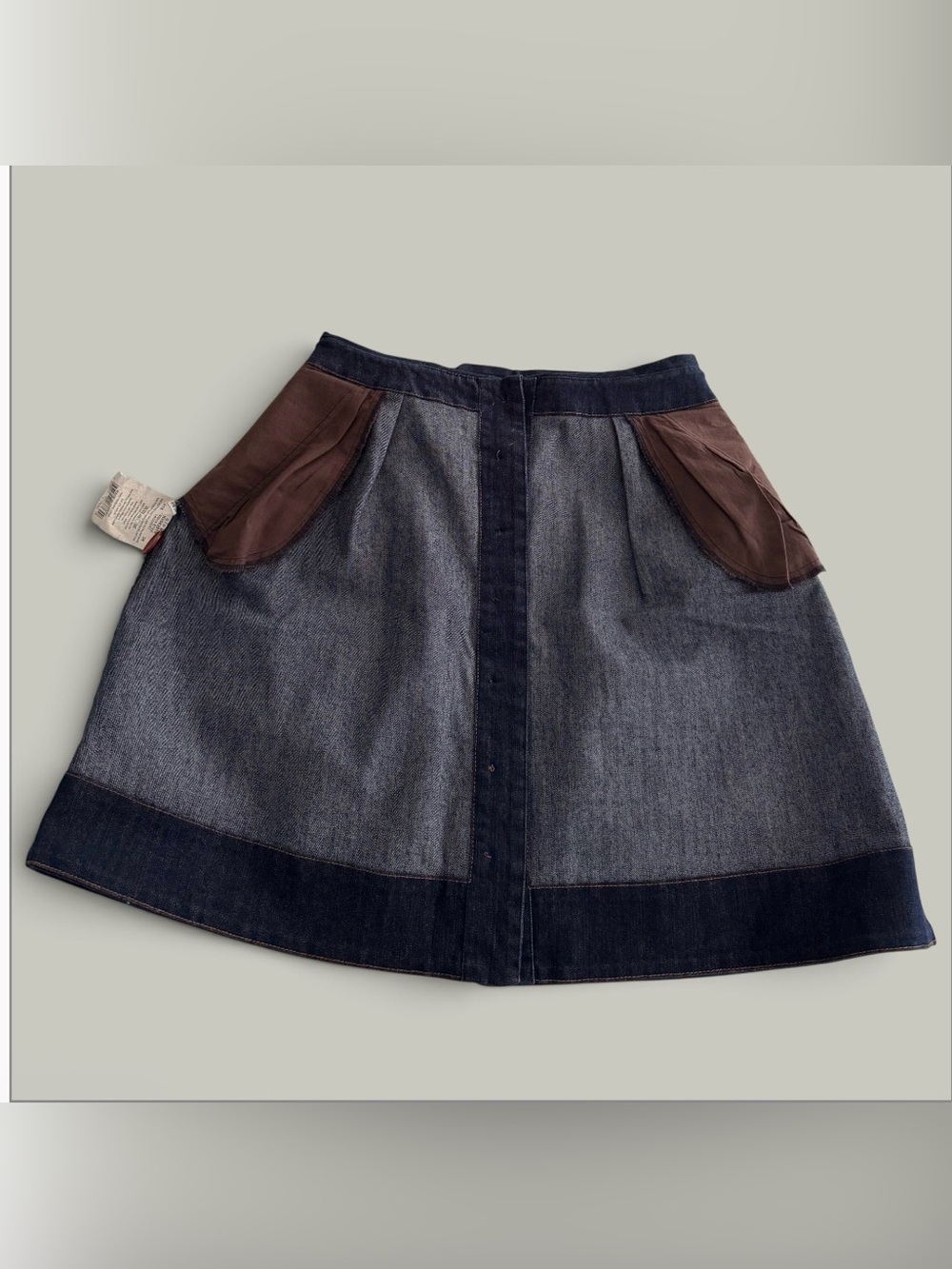 Gipsy Women’s Button-Front Mini Denim Skirt with Self-Tie Fabric Belt - Picture 6 of 7